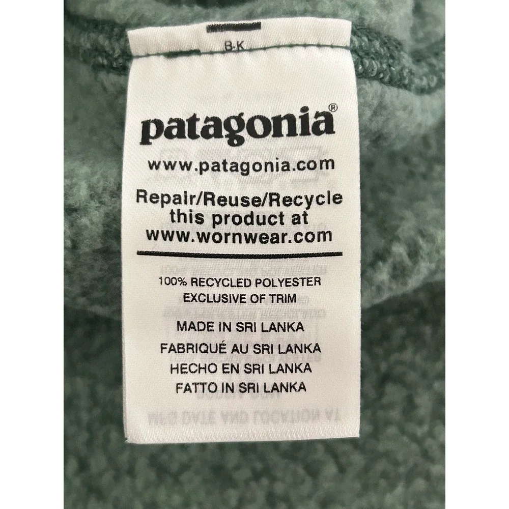 Patagonia Better Sweater Vest Men's XL Green Fleece Full Zip Collared Pockets
